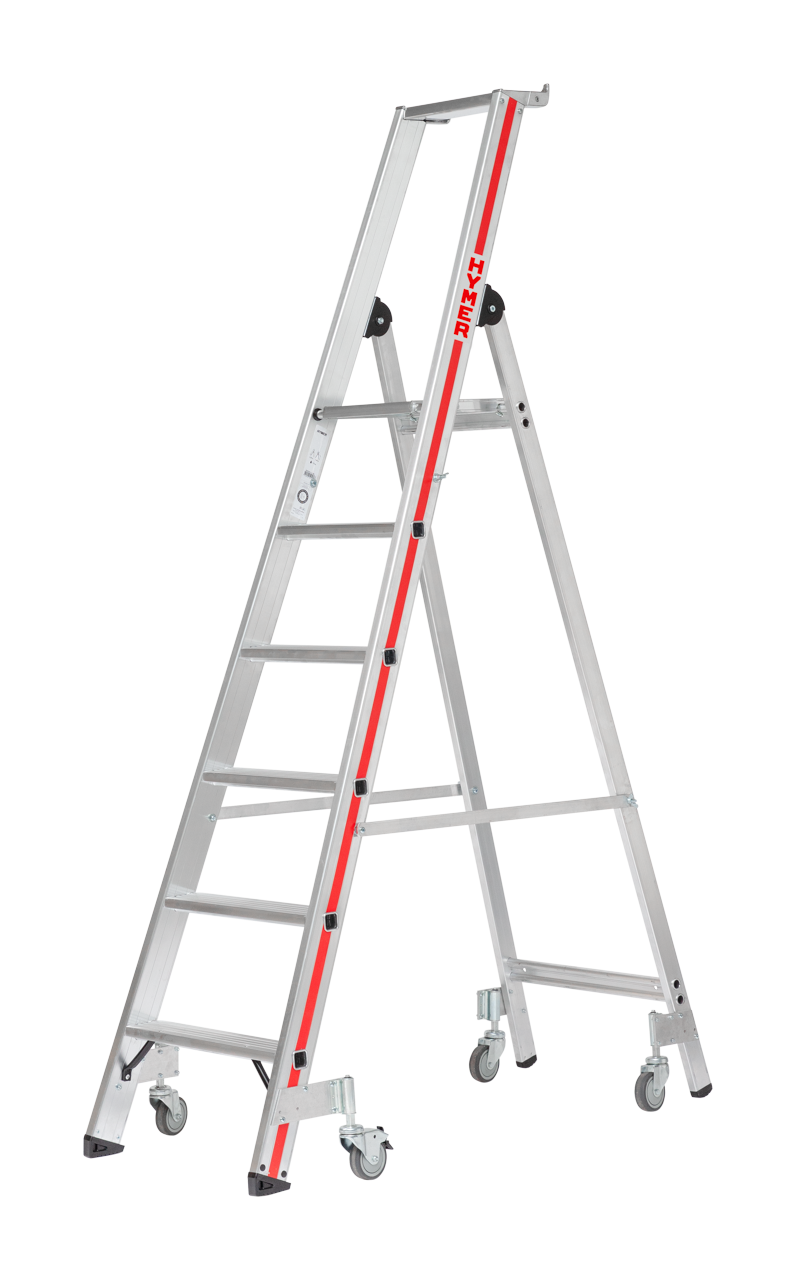 Escabeau simple avec plate-forme et roulettes