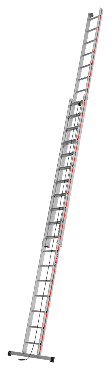 Échelle coulisse à corde, 2 plans