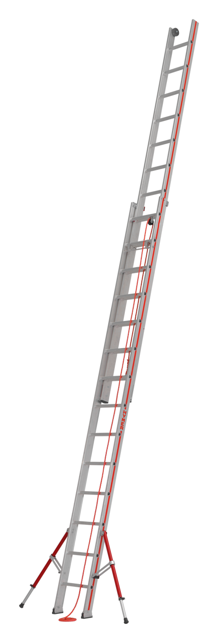Échelle coulisse à corde, 2 plans