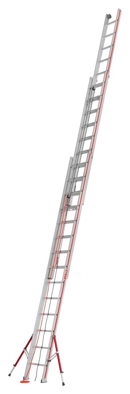 Échelle coulisse à corde, 3 plans