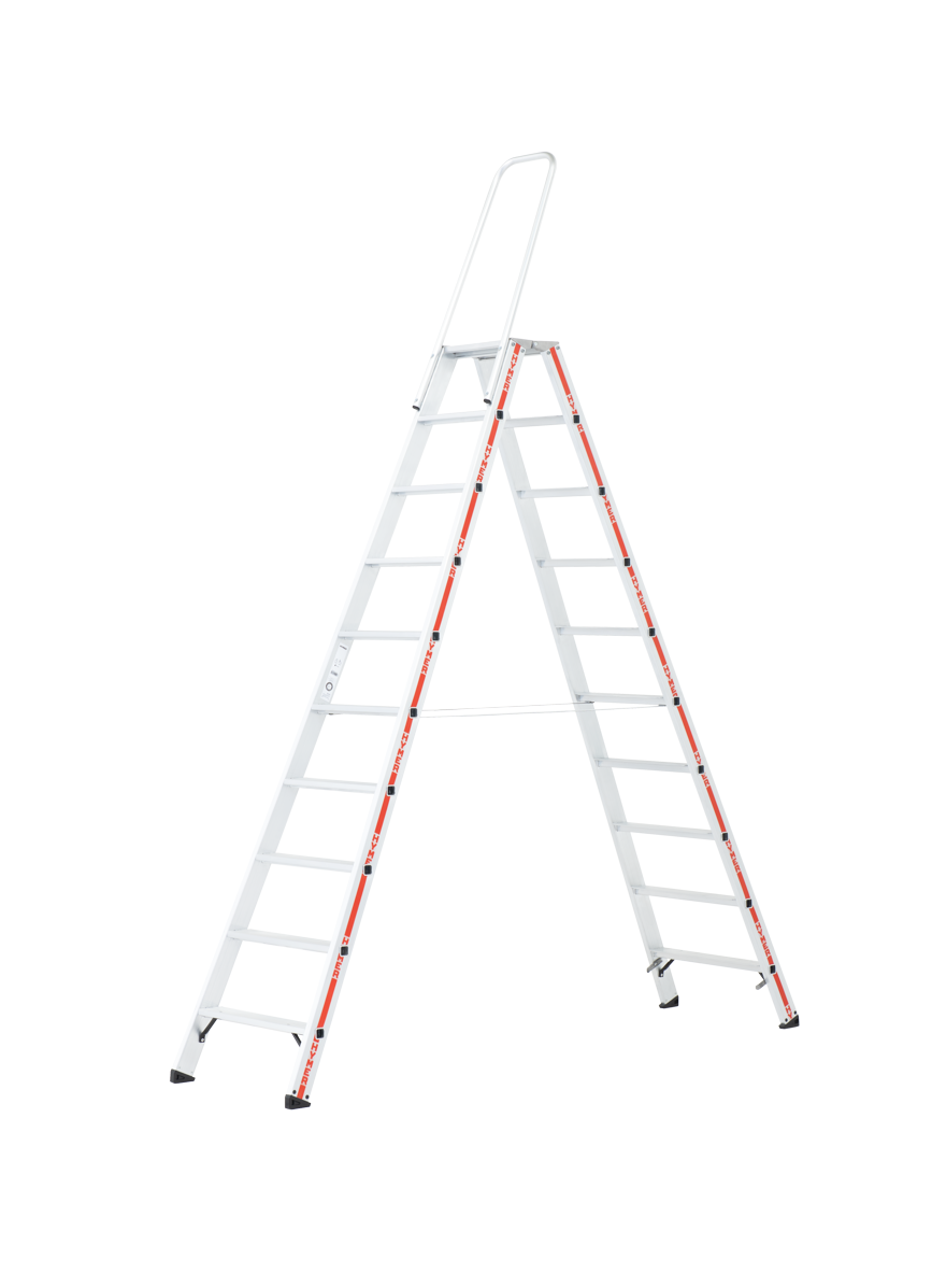 Escabeau avec étrier de retenue